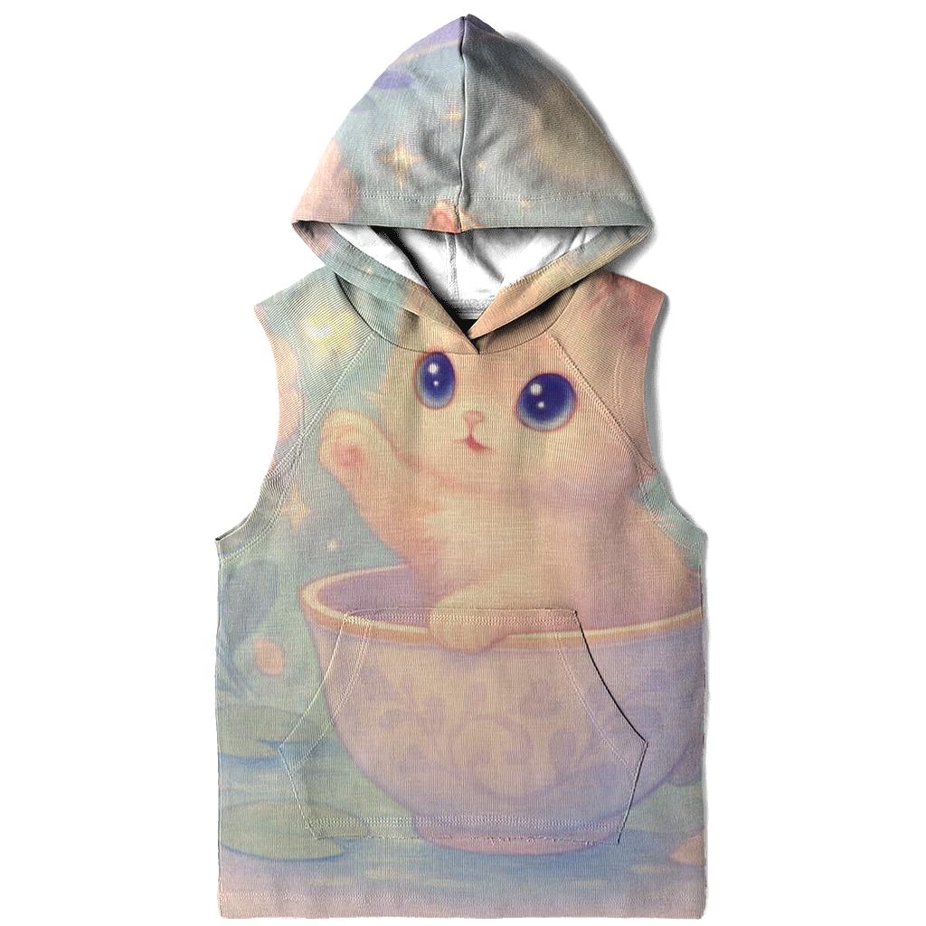 Moonlit Teacup Kitten Garden zip-up hoodies