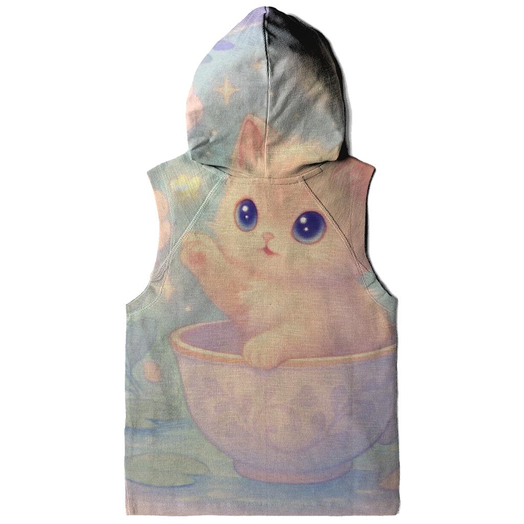 Moonlit Teacup Kitten Garden zip-up hoodies