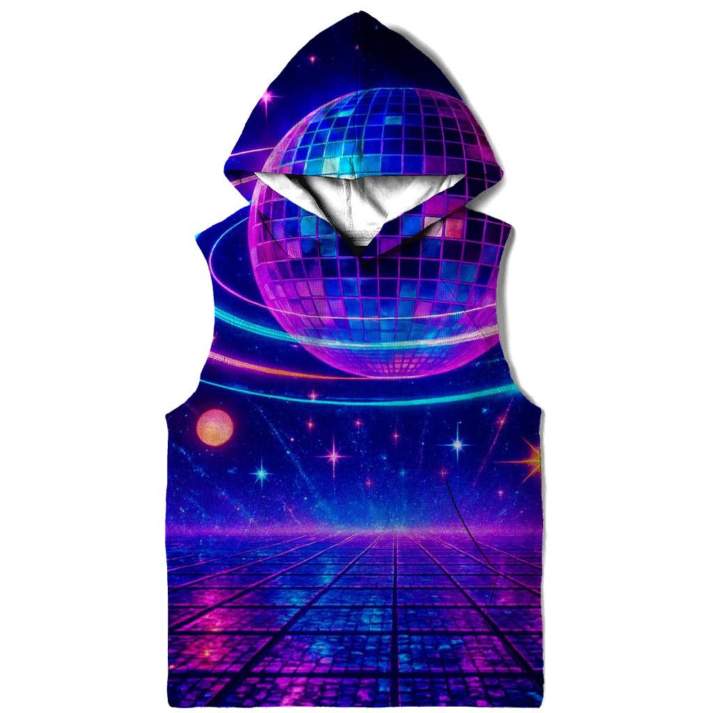 Neon Disco Orbit Grid lightweight hoodies