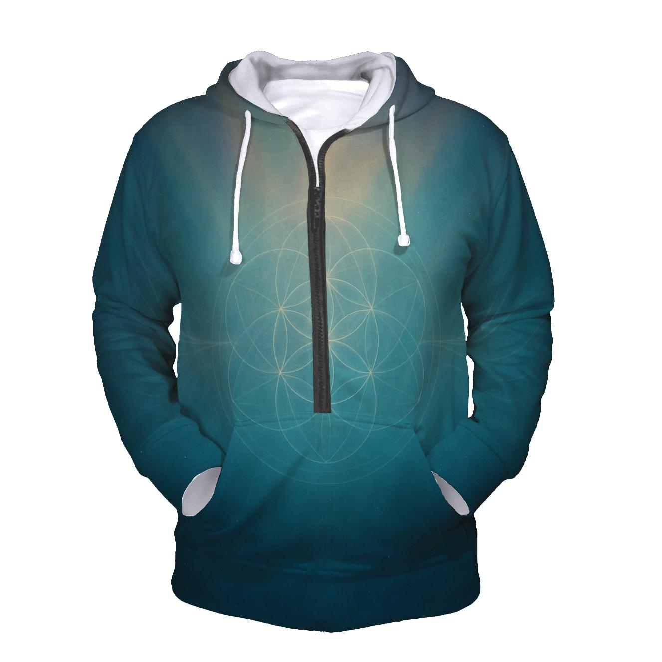 Aurora Breath Geometry heavyweight hoodies