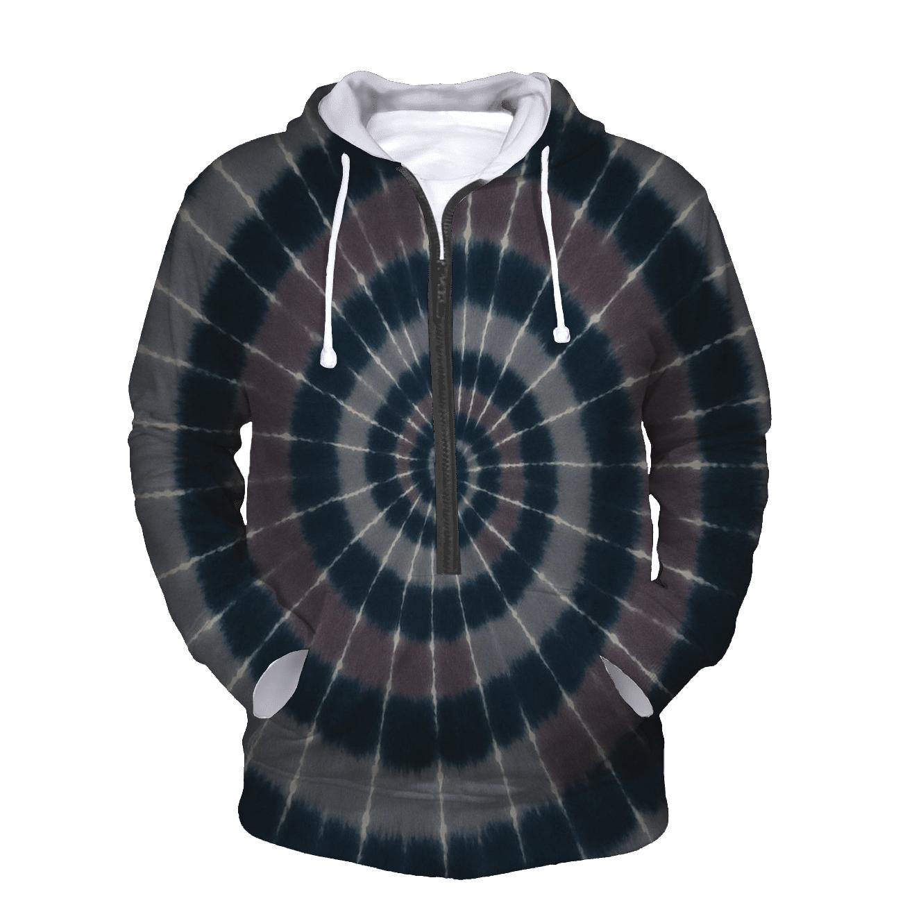 Lunar Eclipse Spiral Overdye lightweight hoodies