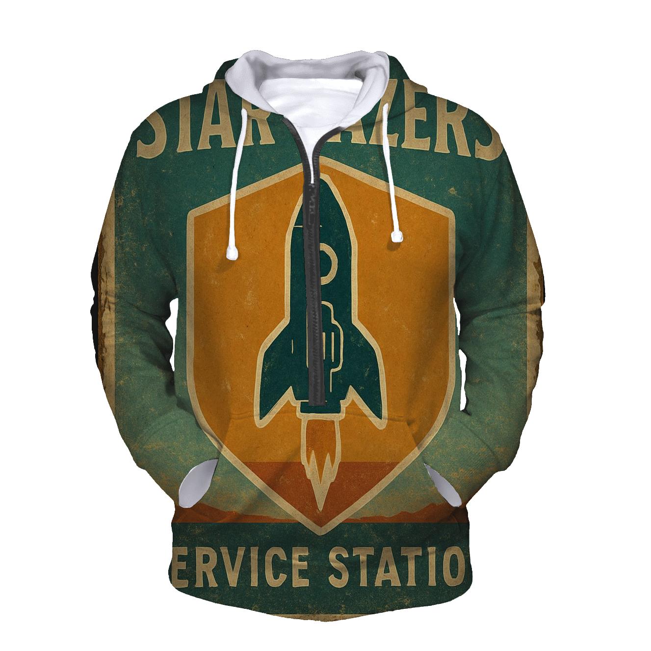 Weathered 1970s Stargazer Service Station Sign designer hoodies