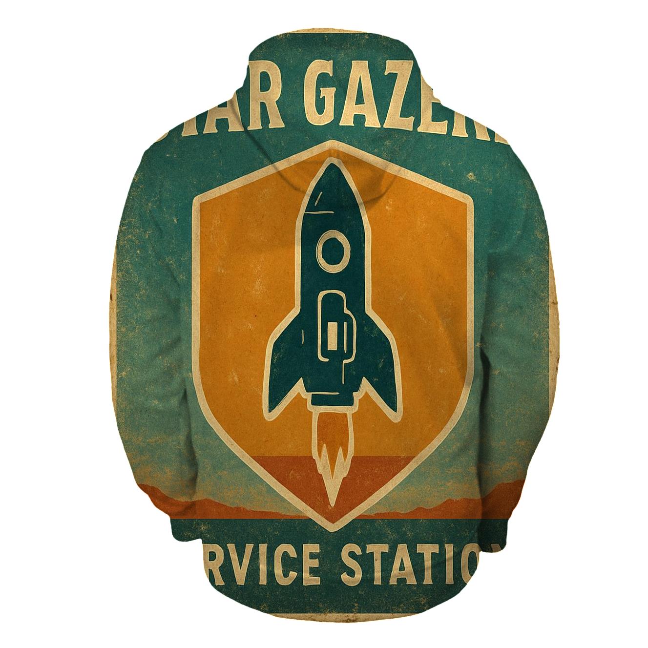 Weathered 1970s Stargazer Service Station Sign designer hoodies