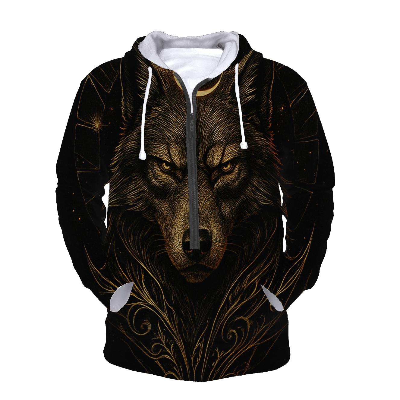 Gilded Eclipse Wolf Sentinel hoodie styles