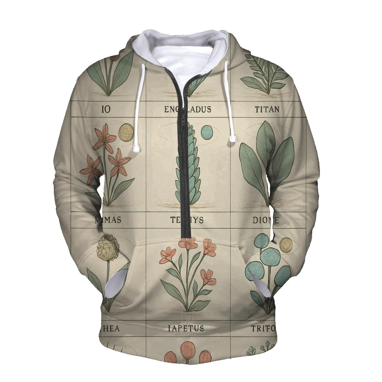 Botanical Atlas Of Distant Moons premium hoodies