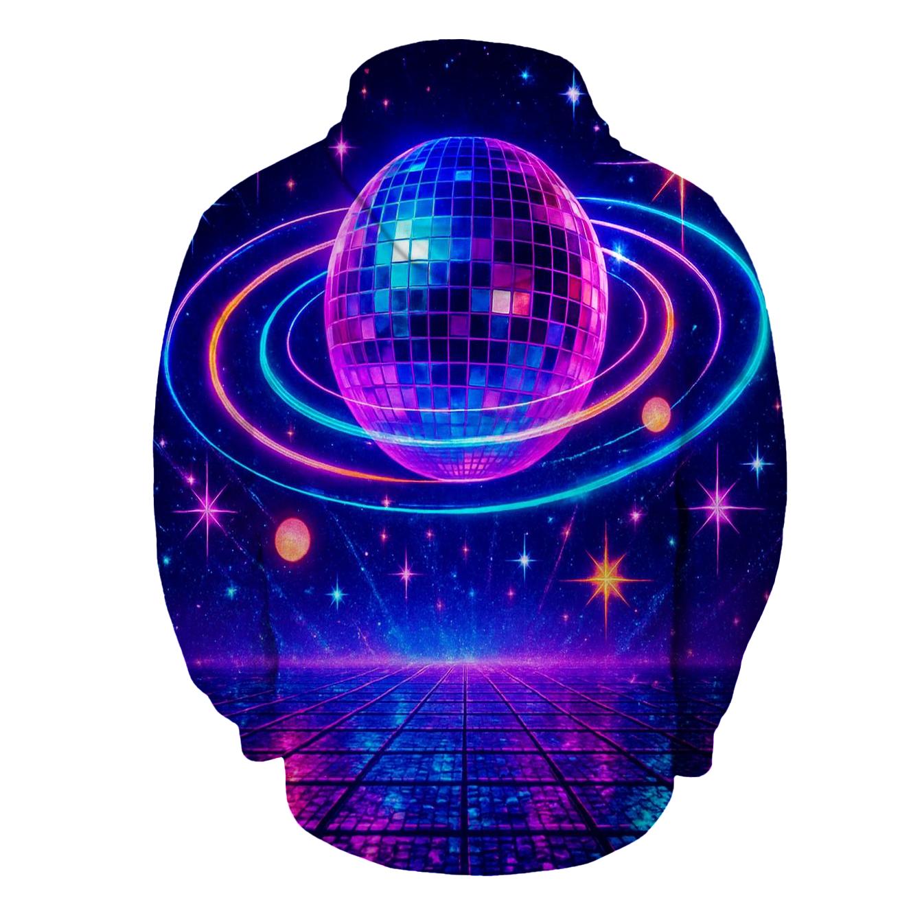 Neon Disco Orbit Grid heavyweight hoodies