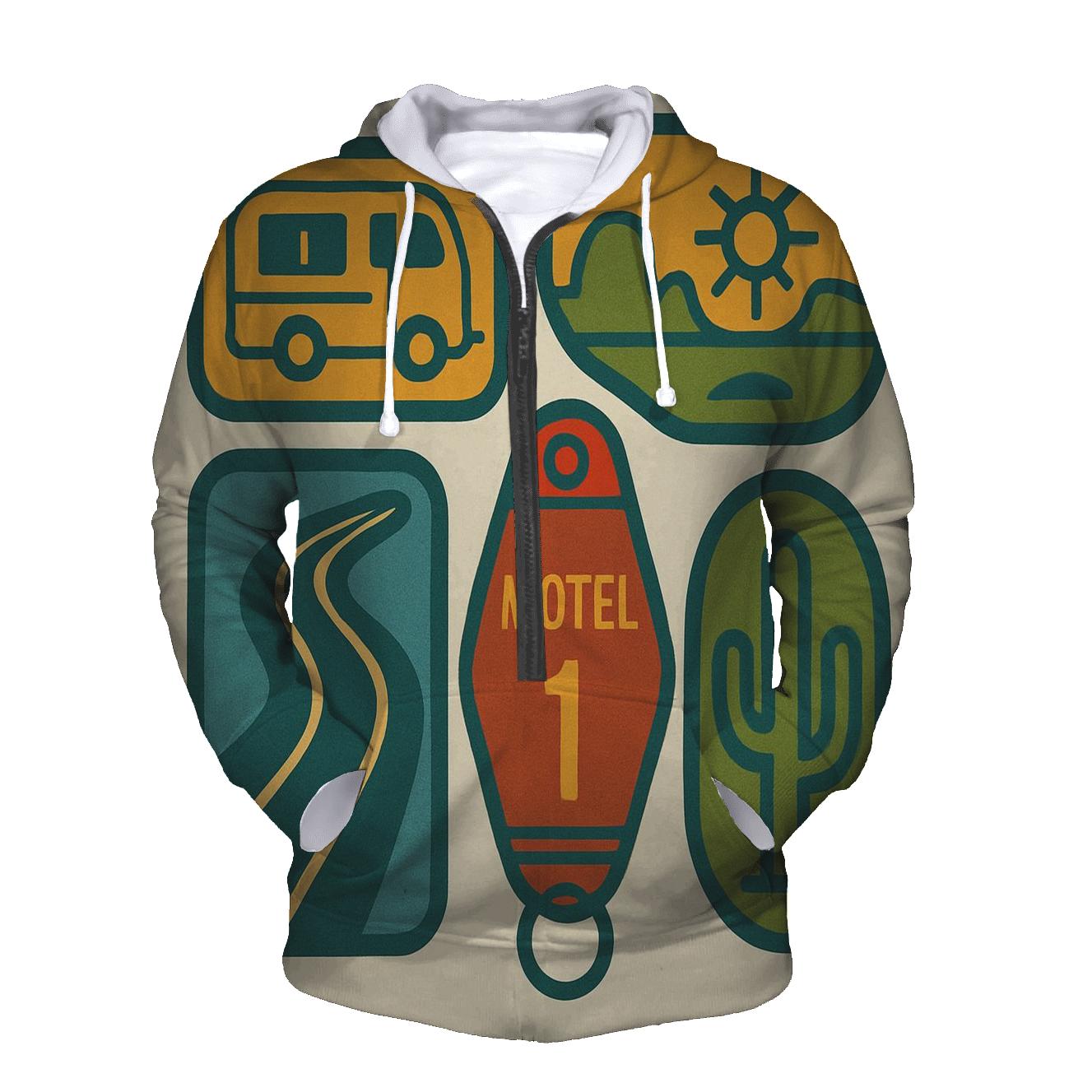 Groovy Road Trip Badge Collage hoodie styles
