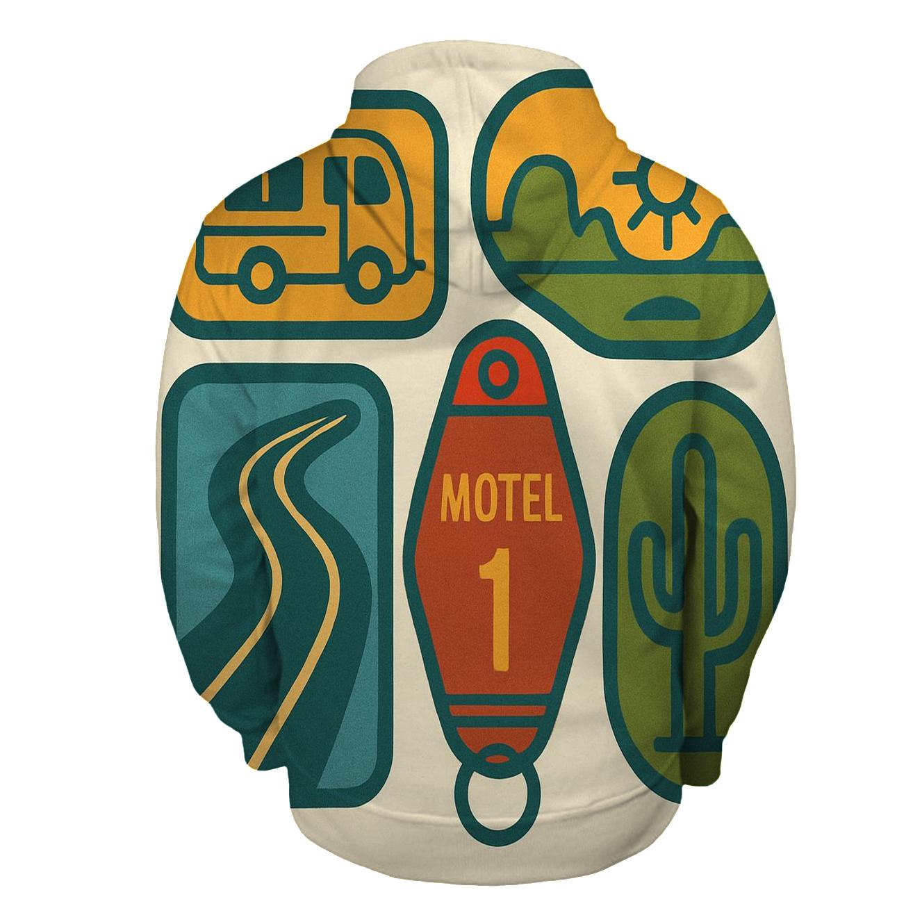 Groovy Road Trip Badge Collage hoodie styles