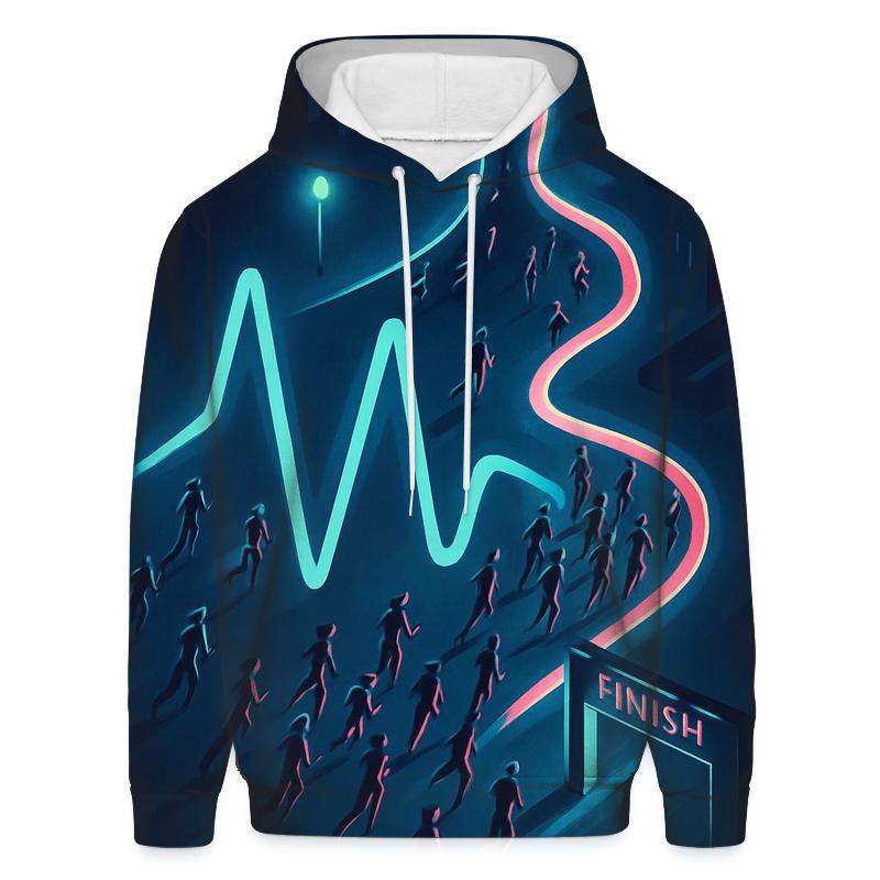 Midnight Marathon Pulse Map zip-up hoodies