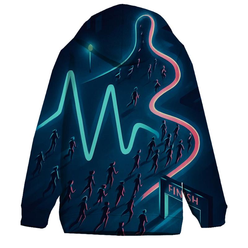 Midnight Marathon Pulse Map zip-up hoodies