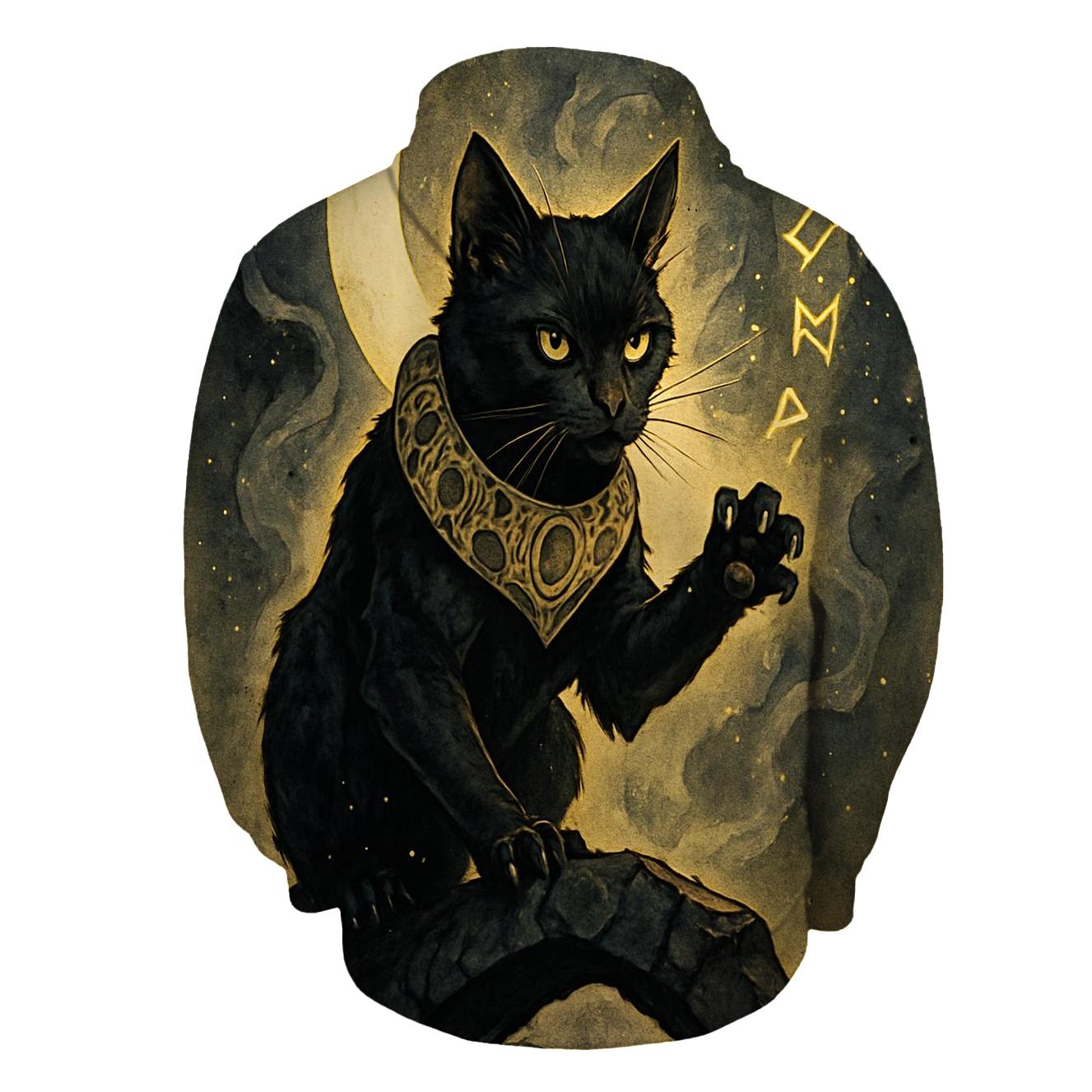 Moonlit Rune Sentinel Cat hoodies fashion