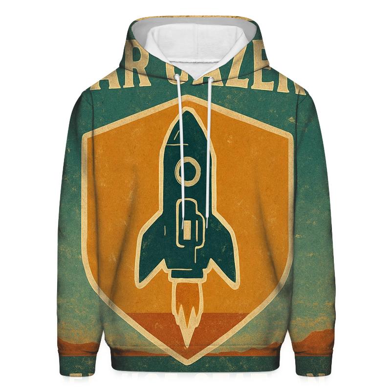 Weathered 1970s Stargazer Service Station Sign embroidered hoodies