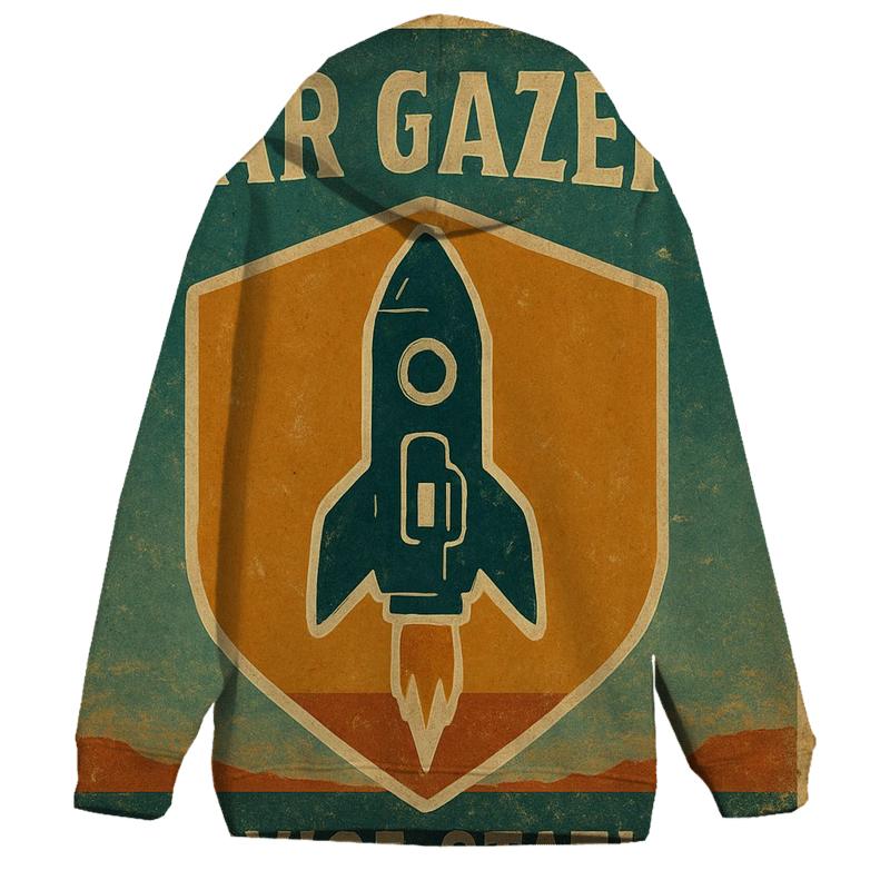 Weathered 1970s Stargazer Service Station Sign embroidered hoodies