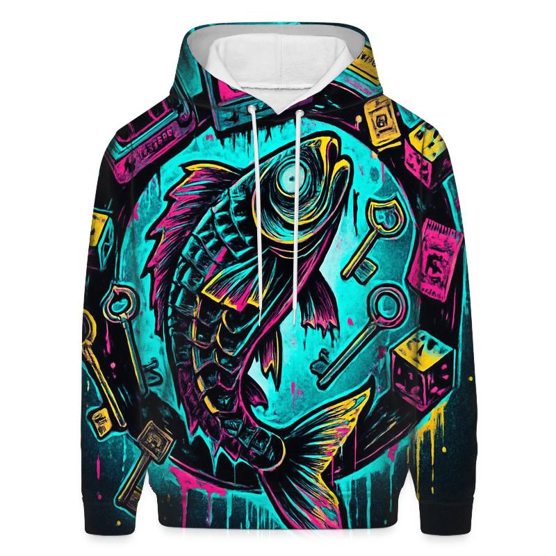 Clockwork Koi In The Neon Thriftstorm hoodie trends