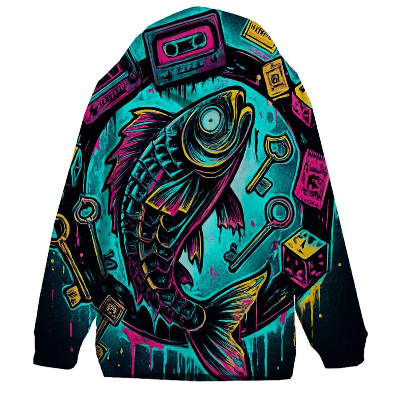 Clockwork Koi In The Neon Thriftstorm hoodie trends
