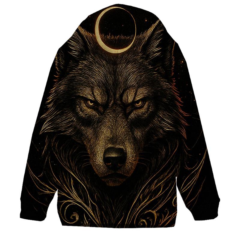 Gilded Eclipse Wolf Sentinel hoodie trends
