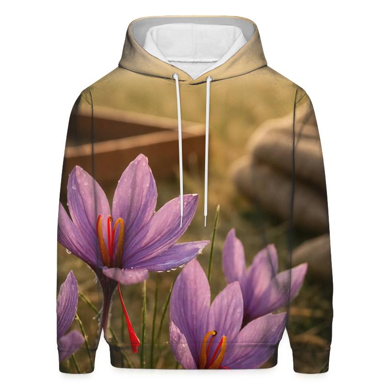 Saffron Crocus After Dawn In A Kashmir Field hoodie trends