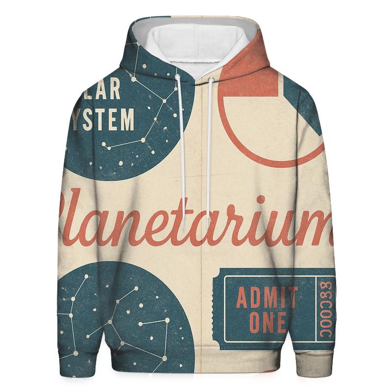 Mid Century Planetarium Brochure Collage Print pullover hoodies