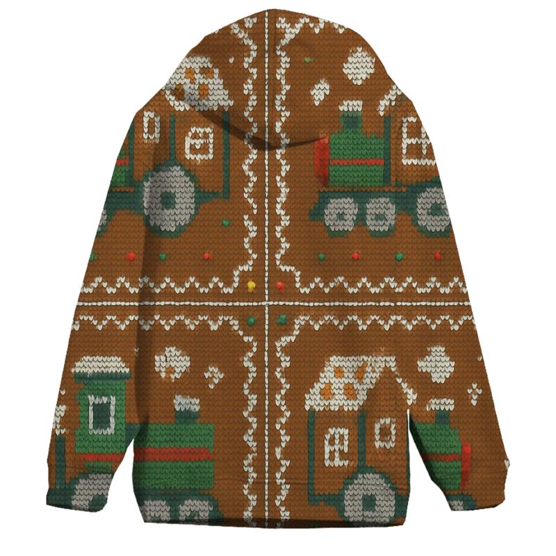 Toy Train Gingerbread Loop Design heavyweight hoodies