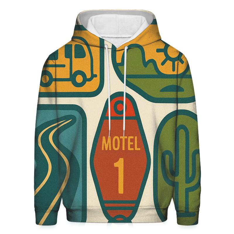 Groovy Road Trip Badge Collage heavyweight hoodies