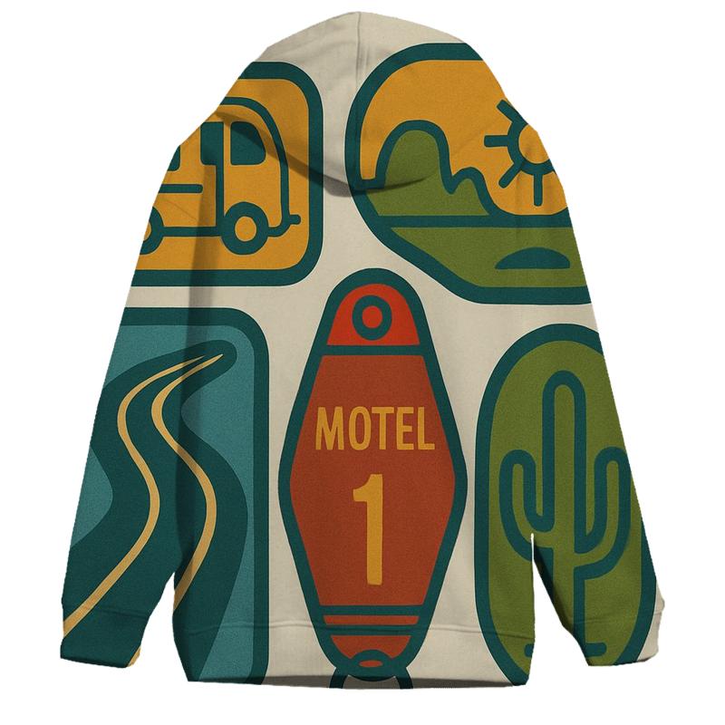 Groovy Road Trip Badge Collage heavyweight hoodies