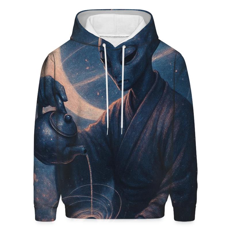 Black Hole Tea Ceremony On The Event Horizon printed hoodies