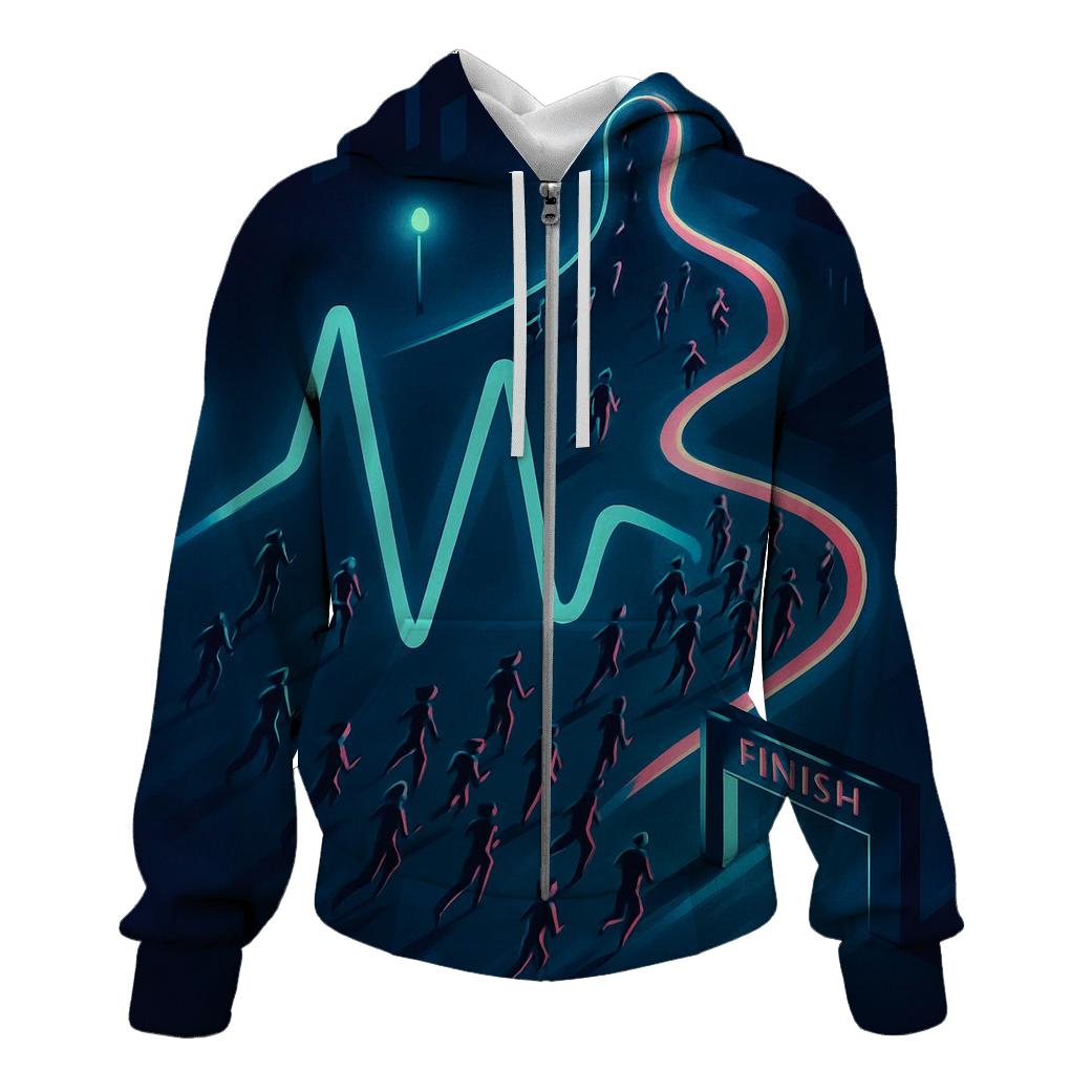Midnight Marathon Pulse Map custom hoodies