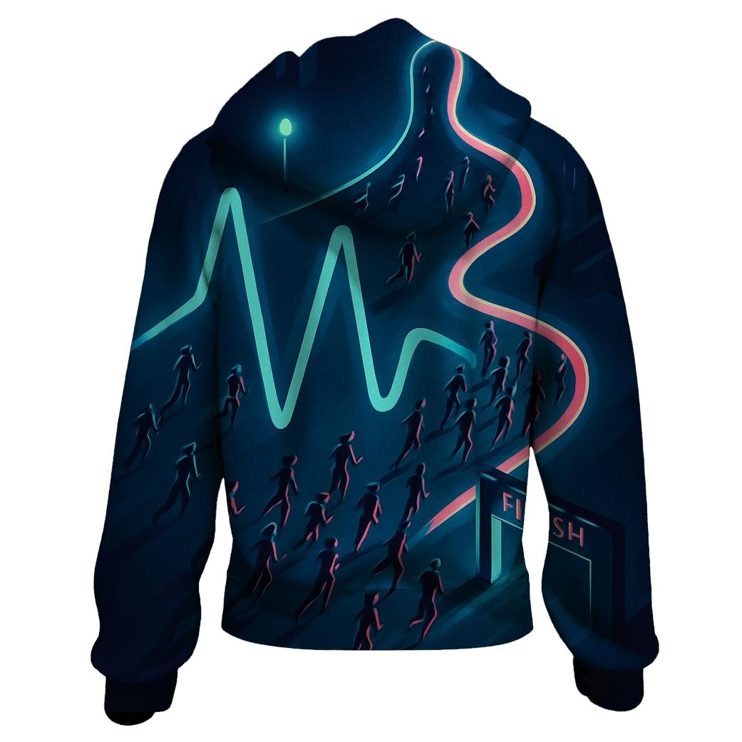 Midnight Marathon Pulse Map custom hoodies