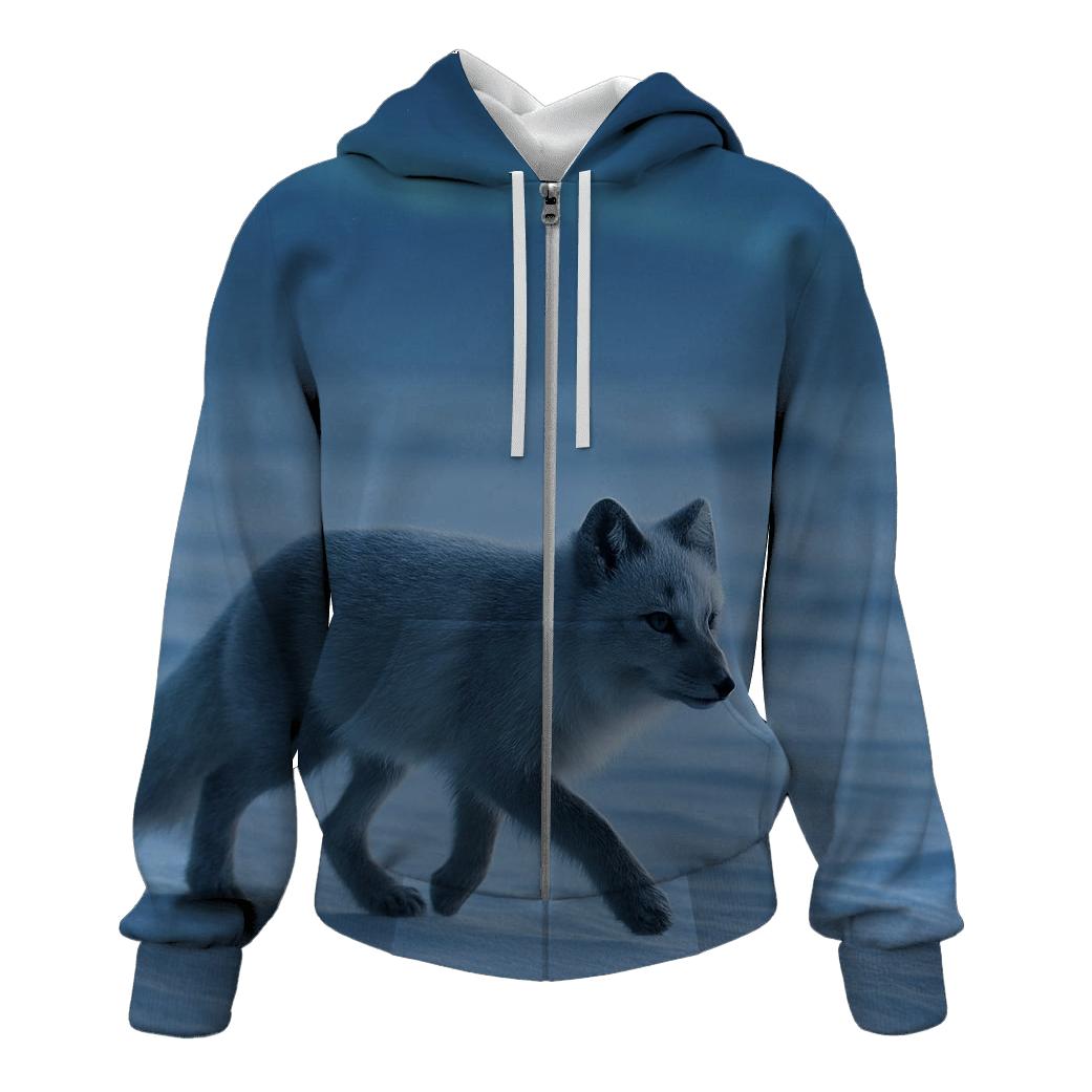 Aurora Forage Arctic Fox printed hoodies
