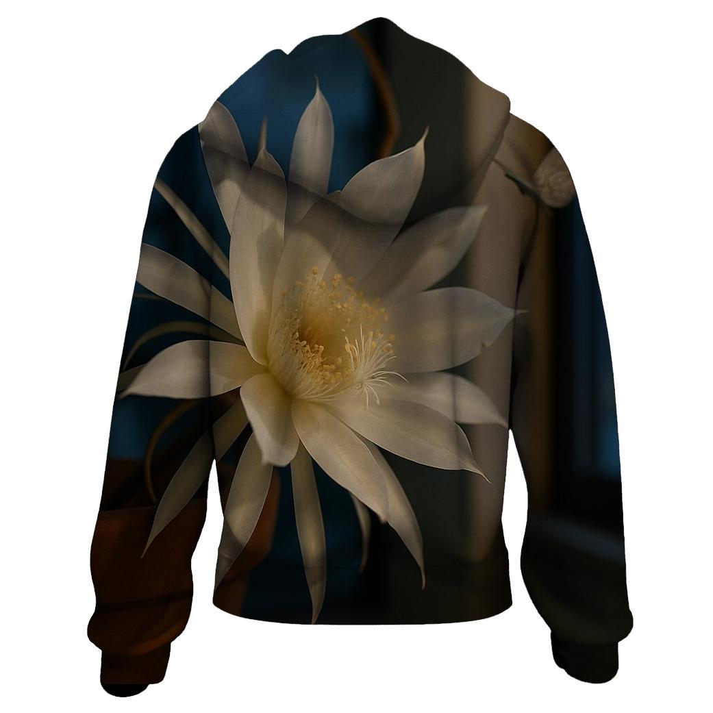 Night Blooming Cereus On A City Windowsill graphic hoodies