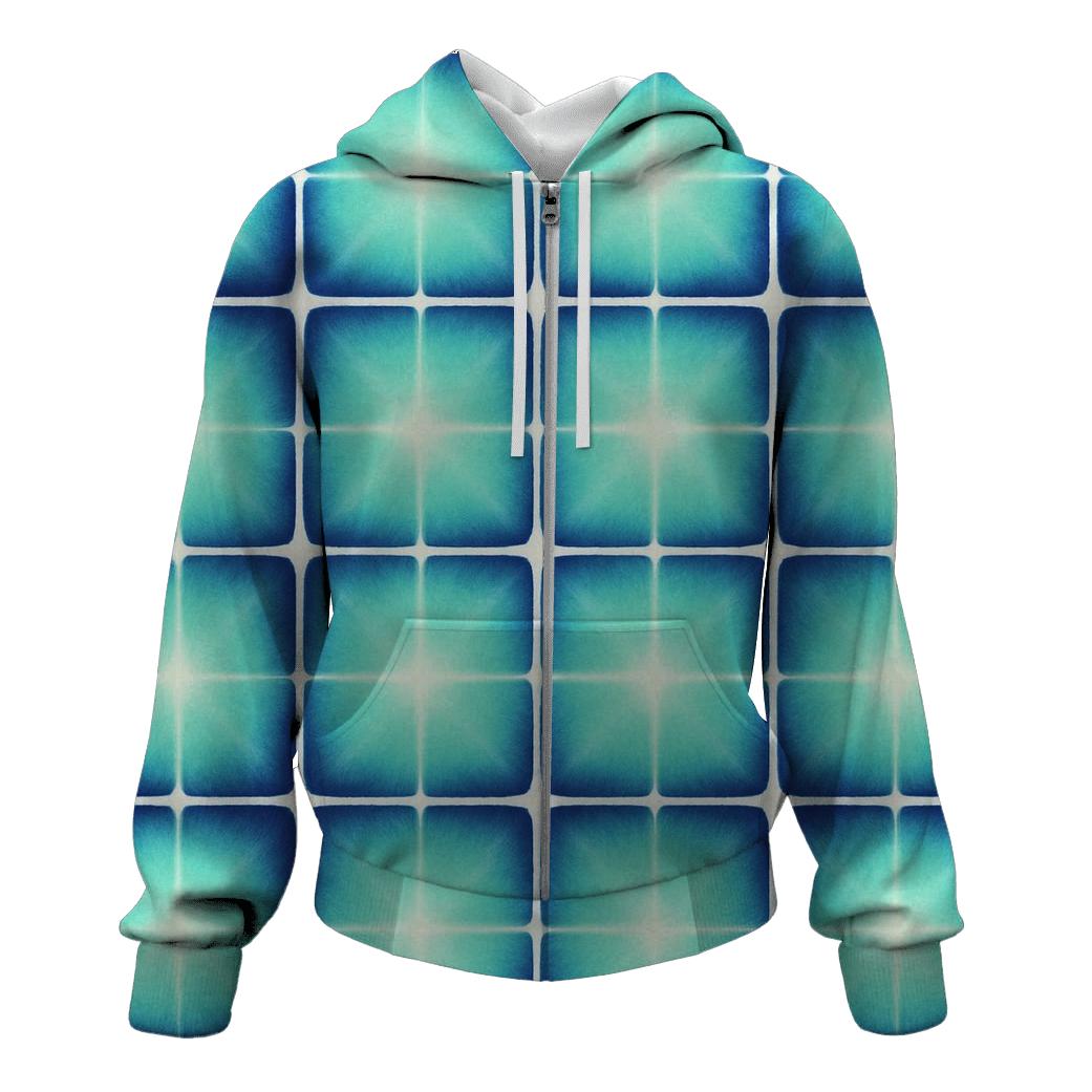 Aurora Itajime Clamp Grid embroidered hoodies