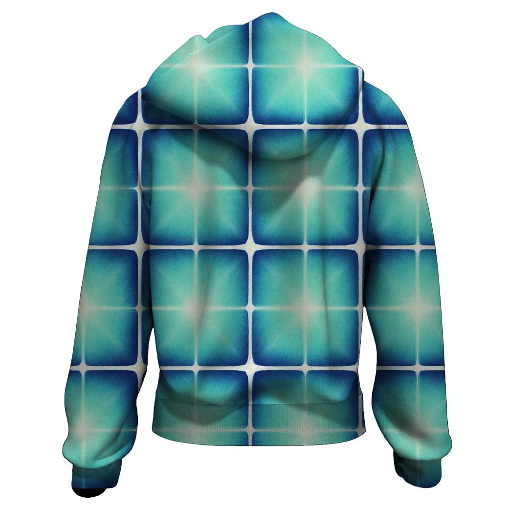 Aurora Itajime Clamp Grid embroidered hoodies