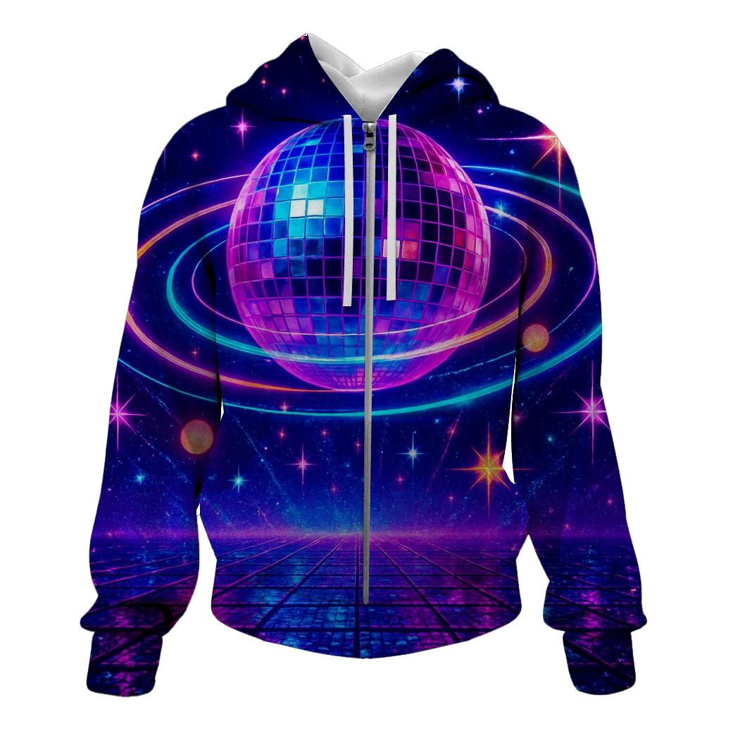 Neon Disco Orbit Grid hoodies fashion
