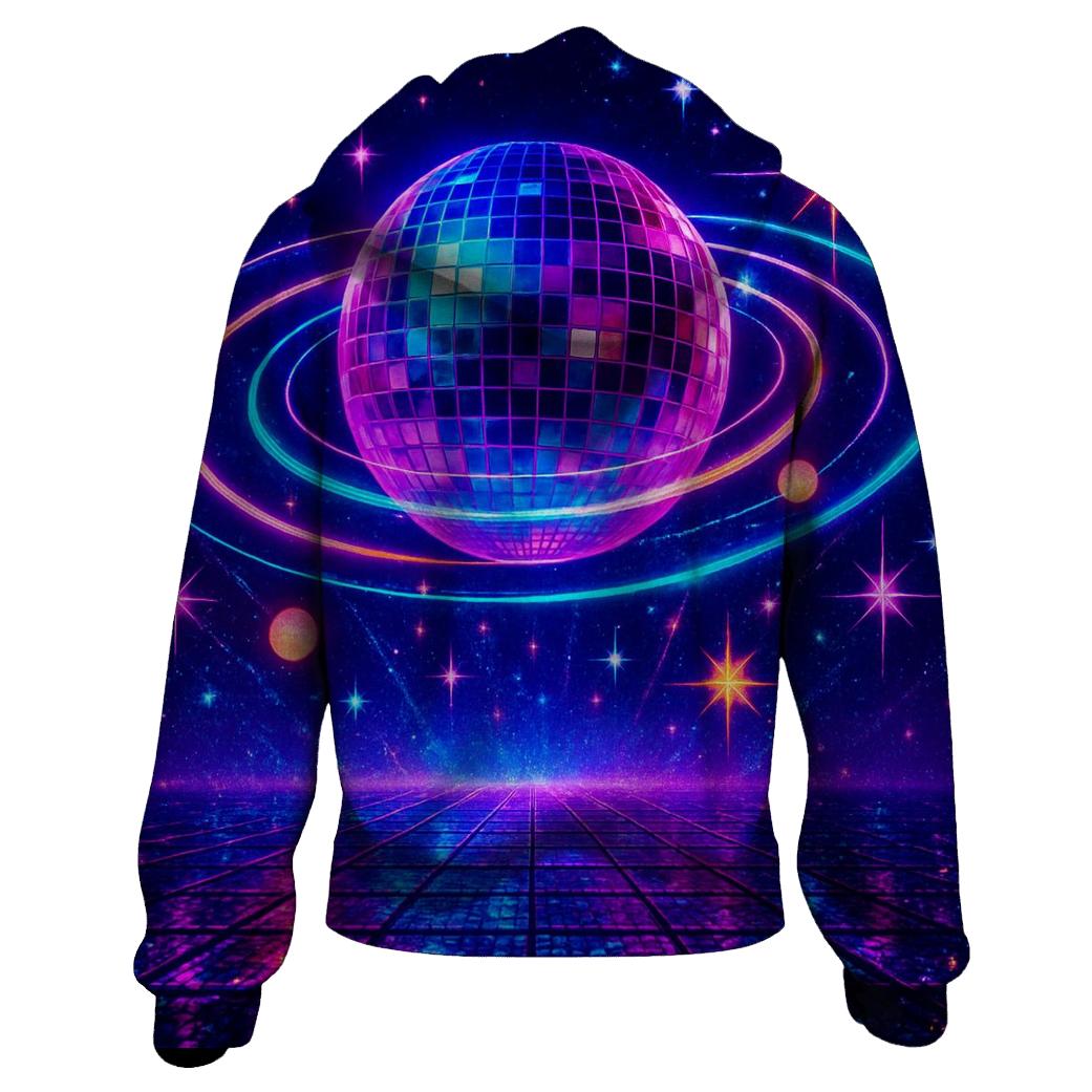 Neon Disco Orbit Grid hoodies fashion