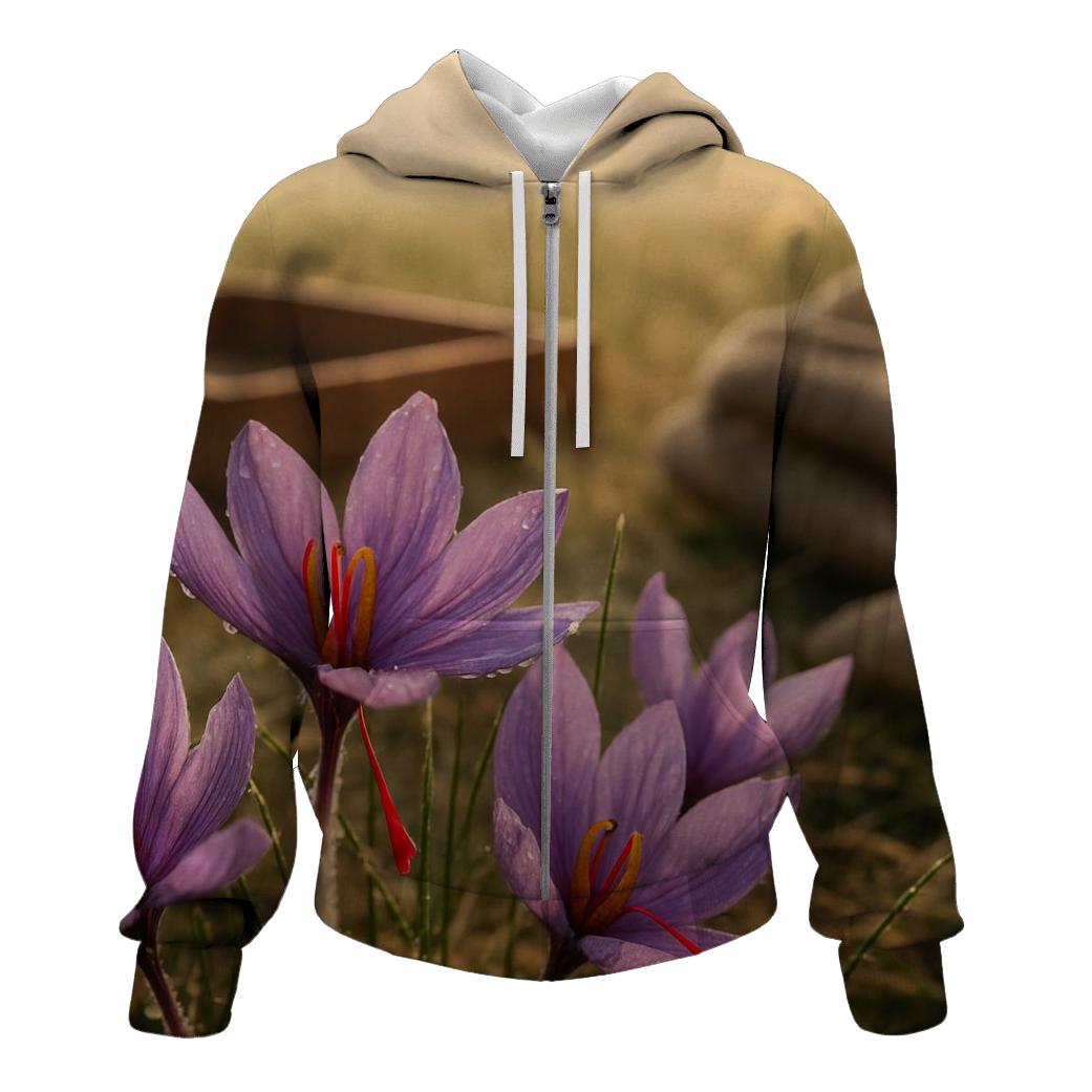 Saffron Crocus After Dawn In A Kashmir Field hoodie trends