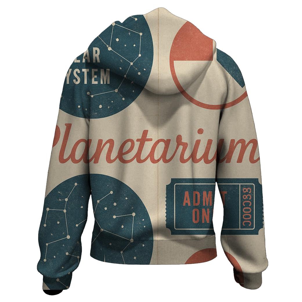 Mid Century Planetarium Brochure Collage Print graphic hoodies