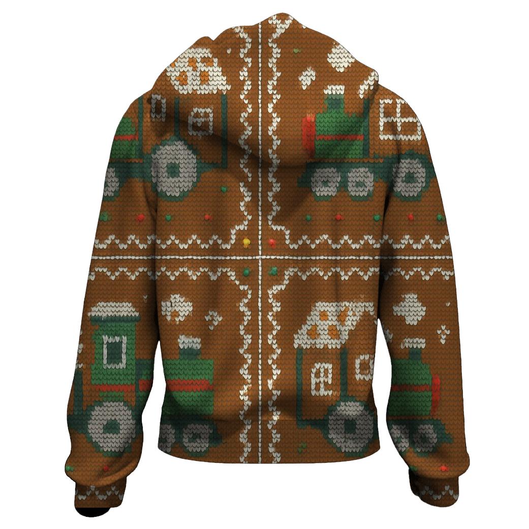Toy Train Gingerbread Loop Design designer hoodies