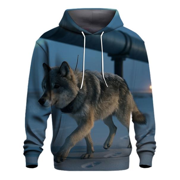 Radio Collared Wolf Crossing The Tundra Pipeline hoodie designs