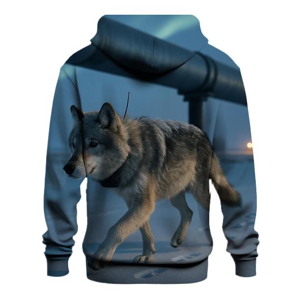 Radio Collared Wolf Crossing The Tundra Pipeline hoodie designs