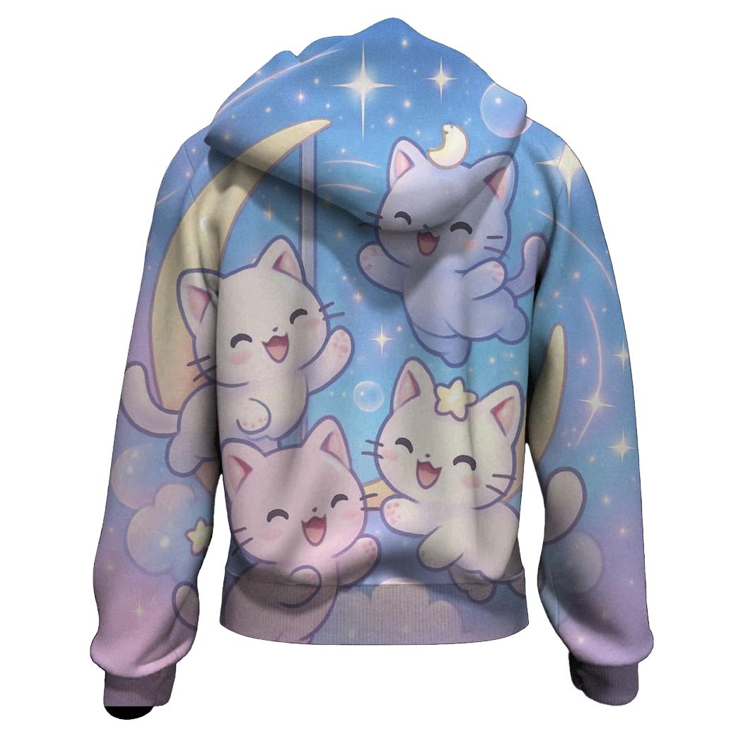 Starlight Carousel Kittens printed hoodies