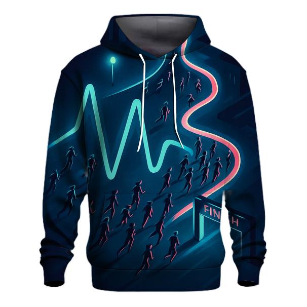 Midnight Marathon Pulse Map lightweight hoodies
