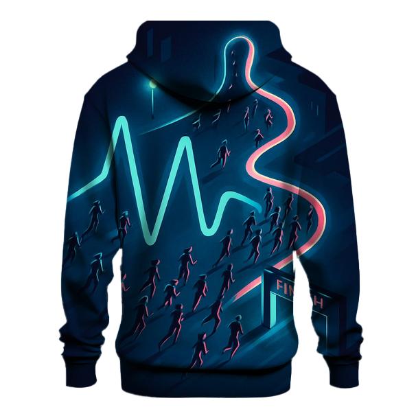 Midnight Marathon Pulse Map lightweight hoodies