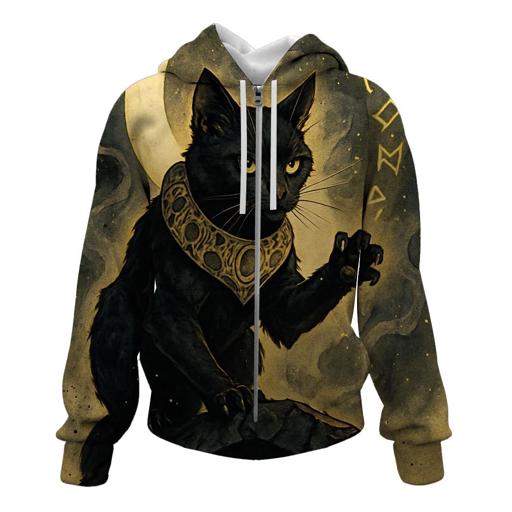 Moonlit Rune Sentinel Cat hoodie styles