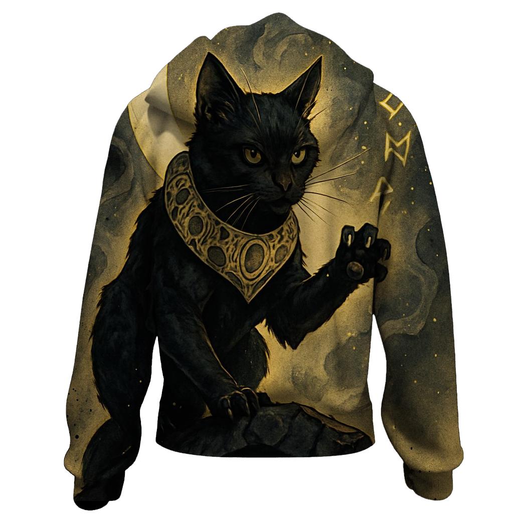 Moonlit Rune Sentinel Cat hoodie styles