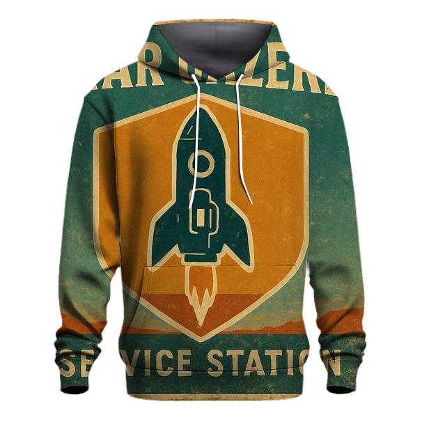Weathered 1970s Stargazer Service Station Sign hoodie trends