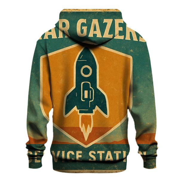 Weathered 1970s Stargazer Service Station Sign hoodie trends