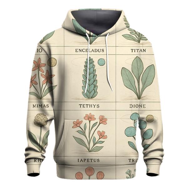 Botanical Atlas Of Distant Moons printed hoodies