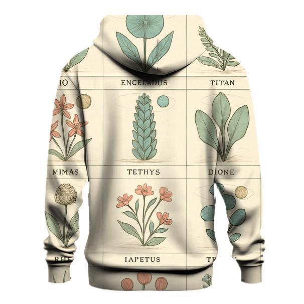 Botanical Atlas Of Distant Moons printed hoodies