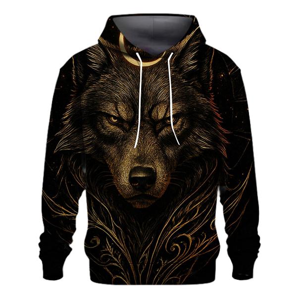Gilded Eclipse Wolf Sentinel hoodie trends