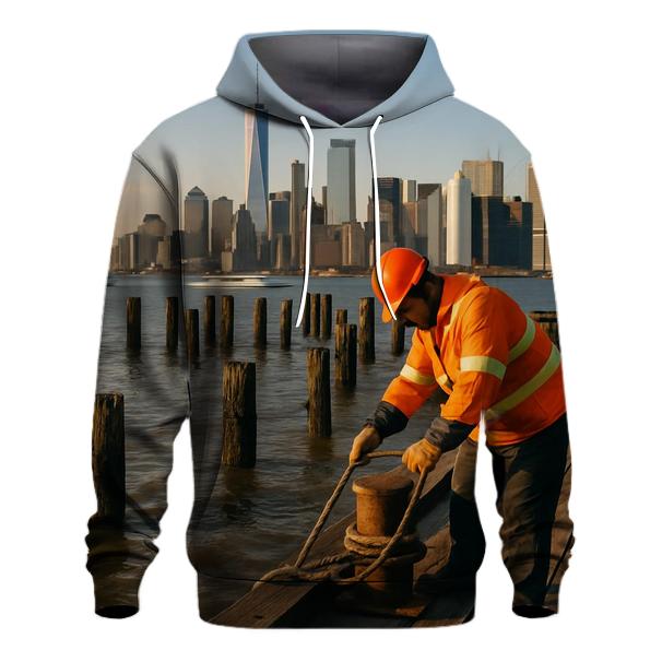 Red Hook Pier Panorama With Lower Manhattan Working Waterfront hoodies fashion